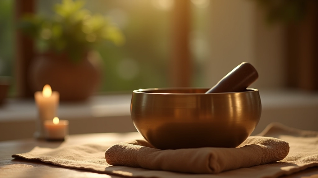 Zvukové misky na meditačním polštáři